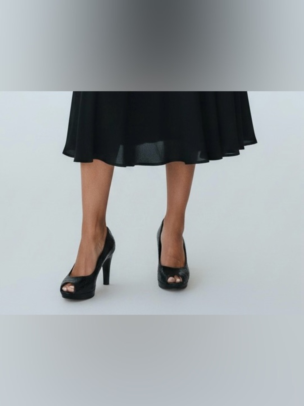 Stuart Weitzman Plainfield Peep Toe Pumps Black Size 8M